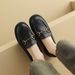 cameido Sheepskin British horsebit casual loafers, slip-on deep-mouth uniform single shoes for autumn 2024_vogvips.com