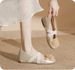 French-style Camellia Mary Jane Shoes For Women, Cross-shaped Flat Sole, High-rise Ballet Style, Shallow Toe, Single Shoe_vogvips.com