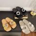Women's Casual Slip-On Sandals Thick Heel Pure Color Buckle Fashionable Summer Flat Head Cool Slippers_vogvips.com