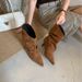 A123-1~High-Heeled French Pointed-Toe Short For Women, 2026 Autumn New Style Pleated Stacked Boots_vogvips.com