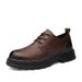 Euro Step Men's 2025 Autumn New Business Formal Genuine Leather Thick Sole Non-Slip British Style Casual Brogue Shoes_vogvips.com