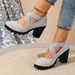Cross-border Elastic Strap Shoes 2026 Early Spring Foreign Trade Chunky Heel Large Size High-heeled Sandals For Women_vogvips.com
