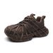 Women's Fashion Rhinestone Studded Lace-Up Chunky Sole Platform Sneakers For Casual Walking Comfortable Light Luxury Fancy Lace Up Casual_vogvips.com
