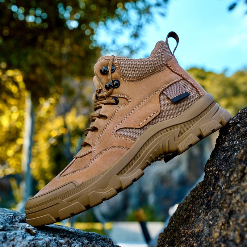 Genuine Leather Martin Boots For Men, Winter Fleece-Lined Warm Snow Boots, Outdoor Sports Hiking And Mountaineering_vogvips.com