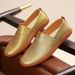 Cross-border Large-sized One-legged Men's Shoes, Hand-stitched Men's Bean Shoes, Spring And Summer Top-grain Cowhide Perforated Men's Leather Shoes_vogvips.com