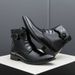 New Fashion Brown Retro Chelsea Boots Men's Pointed Toe Suit Martin Boots British Crocodile Pattern Business Men's Boots Leather Short Boots_vogvips.com