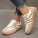 Women's Spring Lace-Up Wedge Heel Shoes Round Toe Slip-On Artificial PU Lightweight Comfortable Casual Green Footwear_vogvips.com