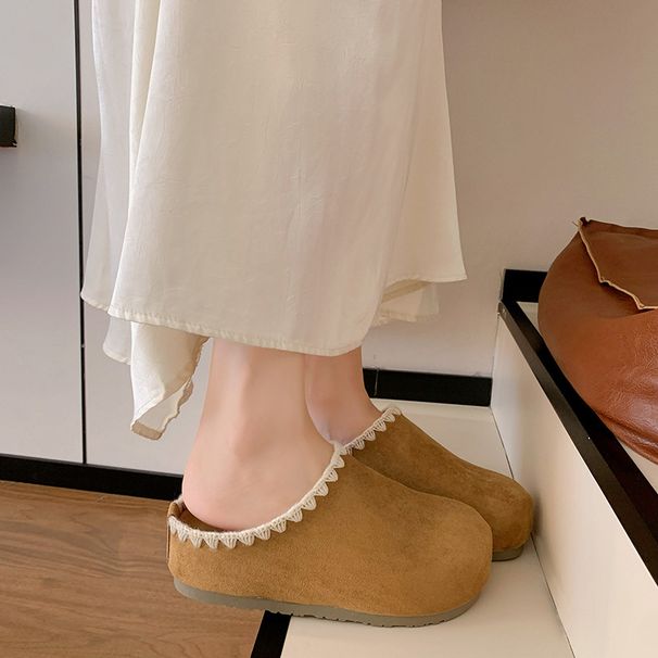 Brocken Women's Half-toe Slip-on Shoes With Head Cover, 2026 New Style, Thick Sole, Single Shoe_vogvips.com
