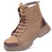 Men's Steel Toe Safety Boots, Anti-Smashing Anti-Puncture, Canvas Microfiber Leather Upper, EVA Sole For Construction & Factory Workers_vogvips.com