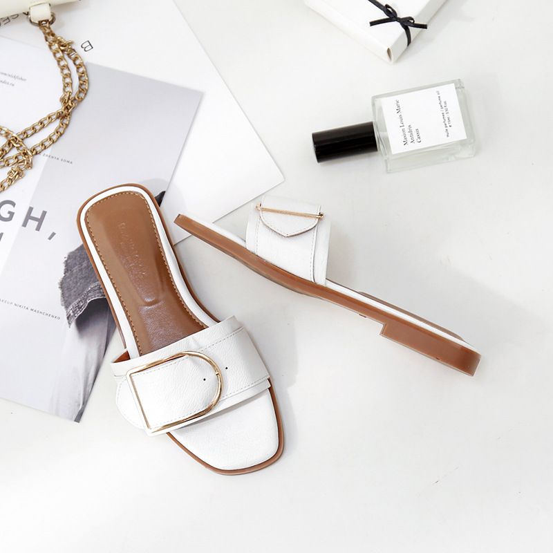 2026 New Korean-Style Outdoor Slippers, Harajuku Chic, Trendy Women's Summer Flat Sandals, Hong Kong Style Ladies' Sandals_vogvips.com