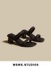Coarse Heeled One-piece Cool Slippers Women In The Summer Of 2025, Fashionable French Style High Heels For Women's_vogvips.com