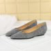 3683-17 Korean Style Plush Single For Women With Shallow Mouth, Plain Face, Pointed Point, Simple And Versatile Office_vogvips.com