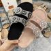 Women's Shoes Large Size Summer Women's Slippers Fashionable Diamond Buckle Cork Slippers_vogvips.com