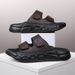 New Men's Indoor Beach Leather Comfortable Slides Men Casual Shoes Flip-flops Slippers Sandals Outdoor_vogvips.com