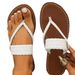 Flip-flops Women's Casual Simple Woven Flat Slippers Large Size Solid Color Beach Slippers_vogvips.com