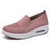 Women's Sneakers Cross-Border Trade 2025 New Thick Sole Air Cushion Casual Mesh Slip-On Height Increasing Walking Shoes_vogvips.com