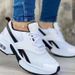 New Plus Size Women's Single Low Top Shoes, Dad Round Toe, Mid Heel, Lace Up Mesh Casual Sports Shoes_vogvips.com