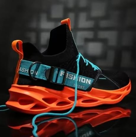 Mens Breathable Bounce Trail Running Shoes Anti-slip Cushioning Outdoor Thick Bottom Running Shoes Couple Sneakers_vogvips.com