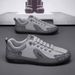 Men's Four Seasons Breathable Leather Thin Mesh Slip-On Sneakers Sports Retro Casual Board Forrest Gump White Shoes_vogvips.com