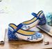 Ethnic Style Embroidered Low Heel Buckle Women's Single Shoe Dance Shoes, Cow Tendon Sole Cloth Shoes_vogvips.com