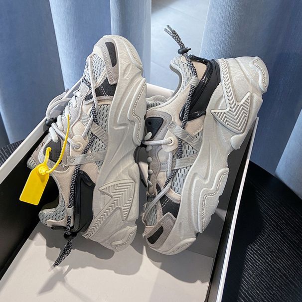 Internet Celebrity Couple Style Dad Shoes Female Ins White Shoes Student Casual Sports Shoes Male_vogvips.com