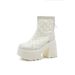 Chunky High Heels 11cm Mesh Platform Thick Sole Petite Princess Slim Knight Height Increasing Women's Boots_vogvips.com