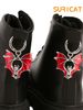 Grunge Punk Style 2-piece Gothic Outfit, Dark Bat-themed Boot Decoration, Holiday Party Gift, Halloween Decoration._vogvips.com