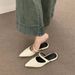 French-style Low-heeled White Flip-top Women's Shoes For Outerwear, 2026 New Summer Style, Versatile And Elegant Pointed-toe_vogvips.com