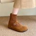 Artistic Retro Style Slim Autumn Winter New Suede Mary Jane Shoes Short Flat Versatile Outdoor Sock Boots_vogvips.com