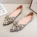 Ethnic Style Leopard Print Women's Unique Design Flat Pointed Toe Boat Large Size 41-43 Trendy Summer Shoes_vogvips.com