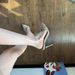 Slimming And Stylish, Sparkling Rhinestone Pointed-toe Transparent High-heeled Sandals, New Design For Outdoor Wear,_vogvips.com