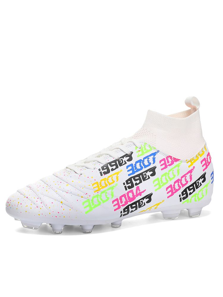 Soccer Cleats High Top Training Youth Football Shoes Kids Football Shoes Black_vogvips.com