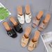 Fashionable And Versatile Open-toe Chunky Heel Mules For Women, Leather High-heeled Summer Sandals_vogvips.com