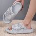2025 New Wo's Summer Outdoor Sandals With Sequins, High-End Thick-Soled Beach Slippers, Slip-On Shoes For Pregnant_vogvips.com