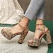 Women S Sandals Waterproof Platform Small Plum Blossom Buckle Super High Heeled_vogvips.com