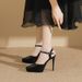 1233-15 Waterproof Platform Closed Backless Sandals For Women 12cm Pointed Toe Stiletto High Heels Women's Spring Summer_vogvips.com