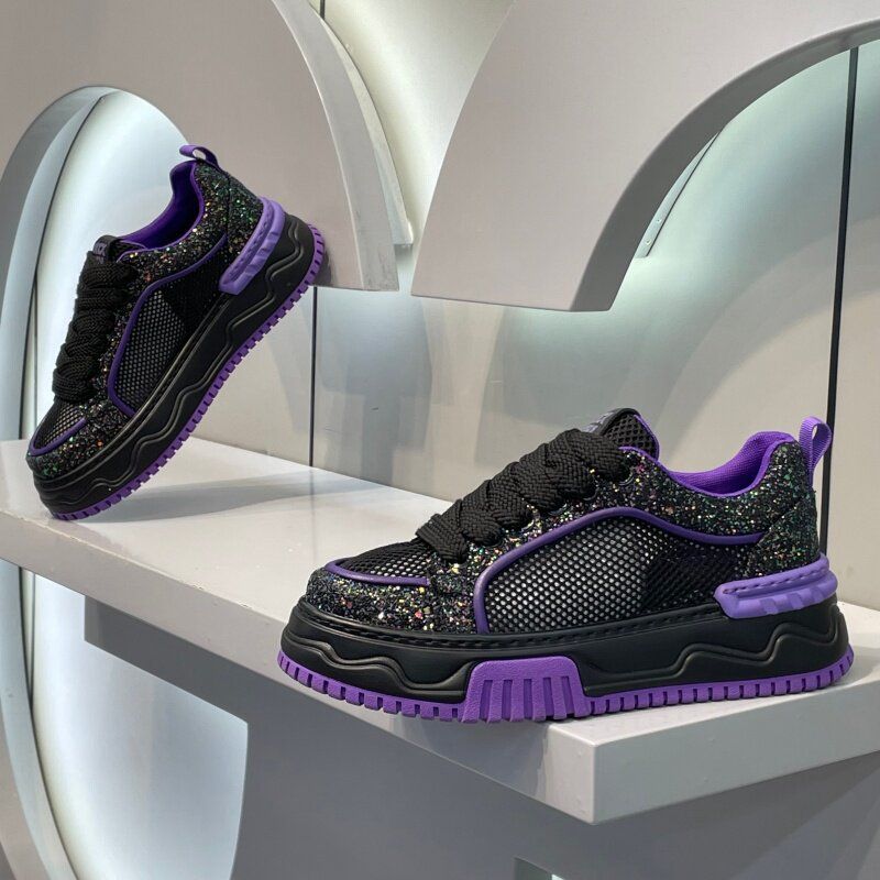 Newan Shoes 2026 New Summer Model, Breathable Mesh Shoes, Men's Sequined Thick-Soled Sports Casual Sneakers_vogvips.com
