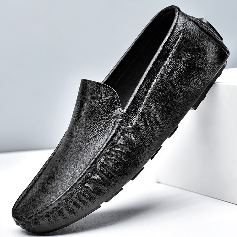 Loafer Split Leather Slip-On White Sneakers Male Casual Brand Spring Men Loafers Driving Shoes Mocassin Zapatos Hombre_vogvips.com