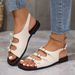 Sandals For Women In Summer 2025, New Plus Size Beach Buckle Soft Soled Flat Roman Sandals_vogvips.com