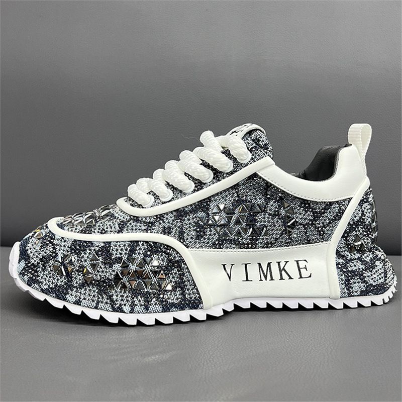 Light 2025 New Spring European Rhinestone Casual Sneakers Thick Sole Celebrity Style Men's Shoes DL_vogvips.com