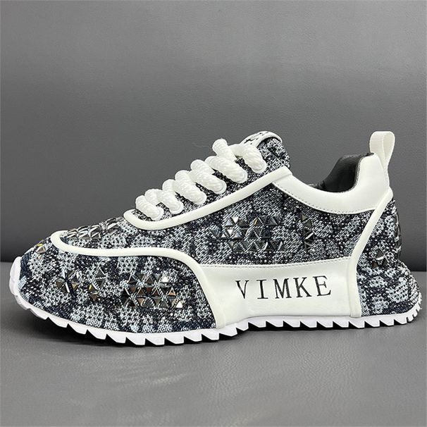 Light 2025 New Spring European Rhinestone Casual Sneakers Thick Sole Celebrity Style Men's Shoes DL_vogvips.com