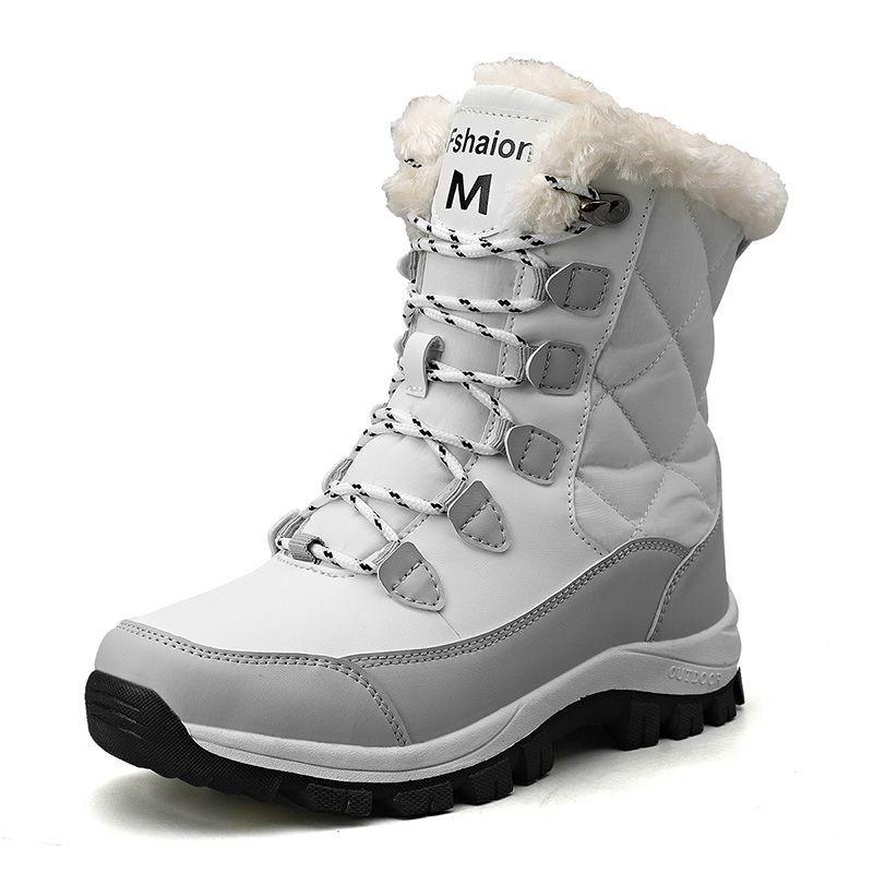 Women's Snow Boots 2023 New Winter Warm Fleece Line Thickene Northeast Outoor Skiing Cotton Shoes Sheepskin_vogvips.com