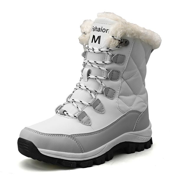 Women's Snow Boots 2023 New Winter Warm Fleece Line Thickene Northeast Outoor Skiing Cotton Shoes Sheepskin_vogvips.com