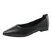 Soft Comfortable Flat Professional Women's Slip-on Black New Pointed-toe Soft-soled Work Shoes, Office Leather Shoes_vogvips.com