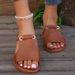 Women's Flat Beach Slippers Summer New Style Plus Size Woven Outdoor Slippers_vogvips.com