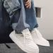 Men's Fashion Sneakers - PU Leather Casual Shoes With Thick Sole, Breathable Mesh Lining, Lightweight & Comfortable_vogvips.com