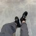 Fashion Diamond Buckle Sports Shoes Lace Up Flat Boots For Women Comfortable Breathable Genuine Leather Mid Cut Boots Patent Leather Fashion Boots_vogvips.com