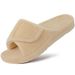 Bebealy New Women Coral Fleece Orthopedic Slippers With Arch Support Velcro Adjustable Open Toe Home Shoes For Plantar Fasciitis_vogvips.com