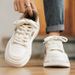 Men's White Platform Sneakers Casual Fashion Thick Sole Skateboarding Street Style Comfort Breathable Lace Up Cool_vogvips.com