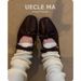 Sheepskin Genuine Leather French Ballet For Women Soft Sole With Dress Retro Mary Jane Bowknot Flat Shoes_vogvips.com